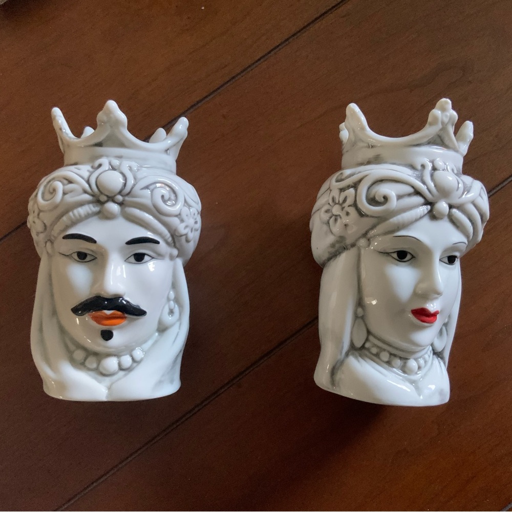 Handmade Sabrina Tenori ceramic Sicilian Moorish Heads.